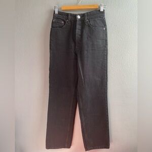 Zara straight leg cotton jeans in black. Size 2